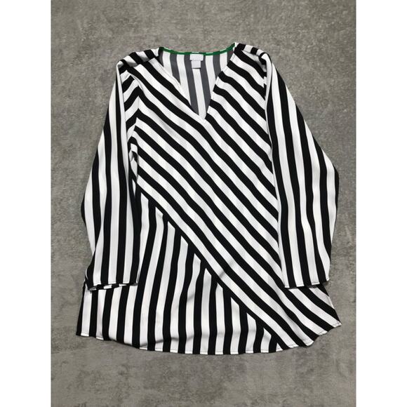 Chico's Tops - Chico’s Womens Striped Black White Lightweight‎ Long Asymmetrical Tunic Large/12
